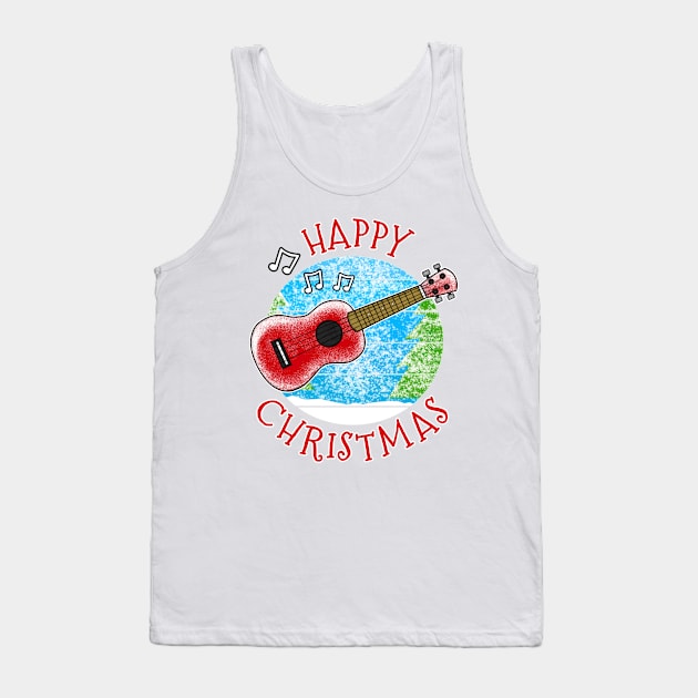 Christmas Ukulele Ukulelist Musician Xmas 2022 Tank Top by doodlerob